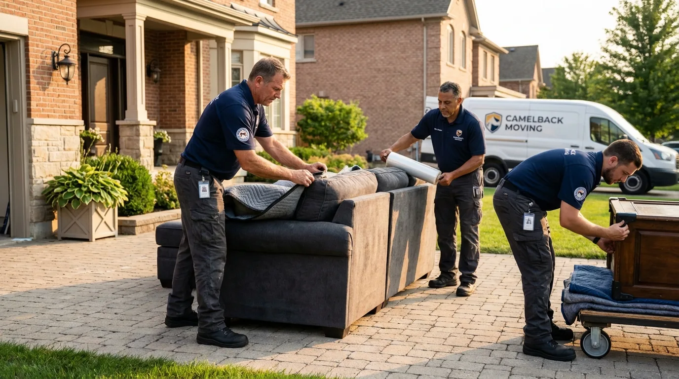 Large estate moving crew wrapping furniture in El Mirage, AZ