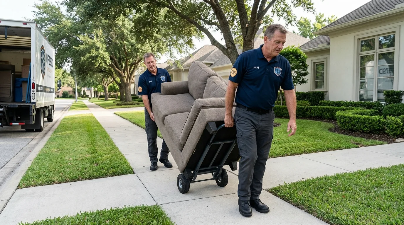 Local residential moving crew loading furniture in El Mirage, AZ