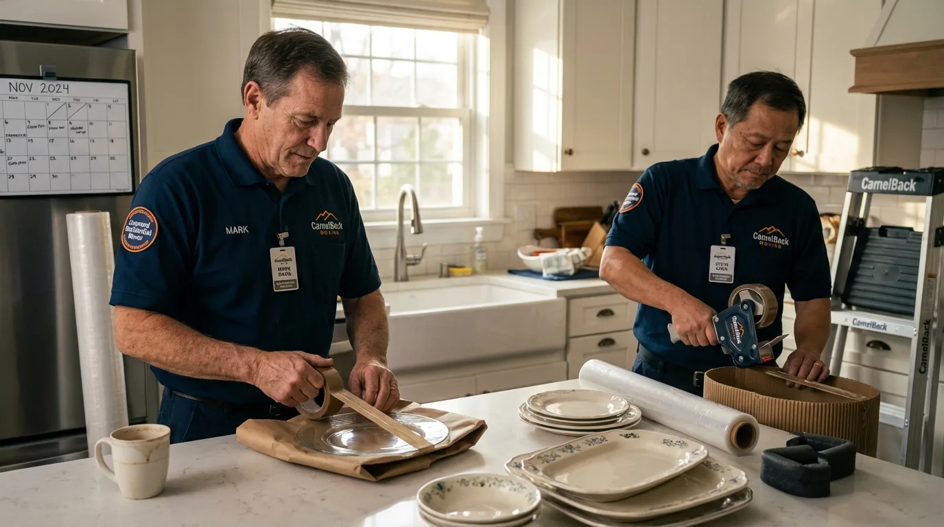 Professional crew packing kitchen dishware in El Mirage, AZ